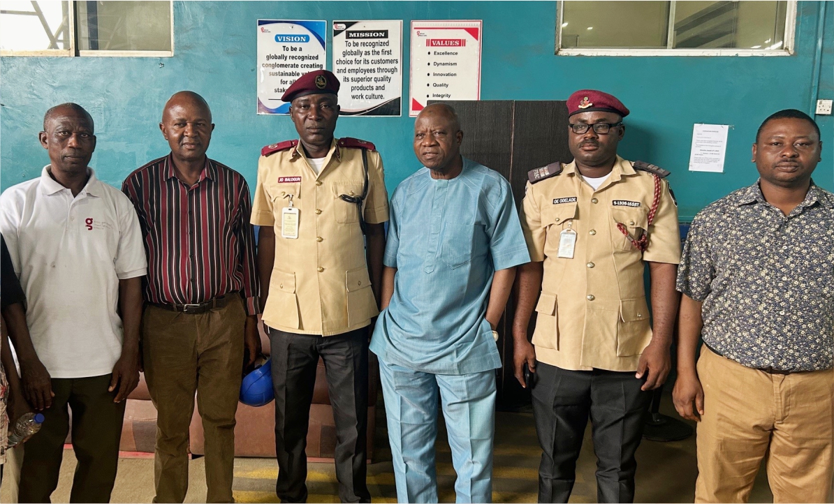 Familiarization visit of the Unit Commander, Ikorodu Unit of the Federal Road Safety Corps to African Steel Mills, Ikorodu